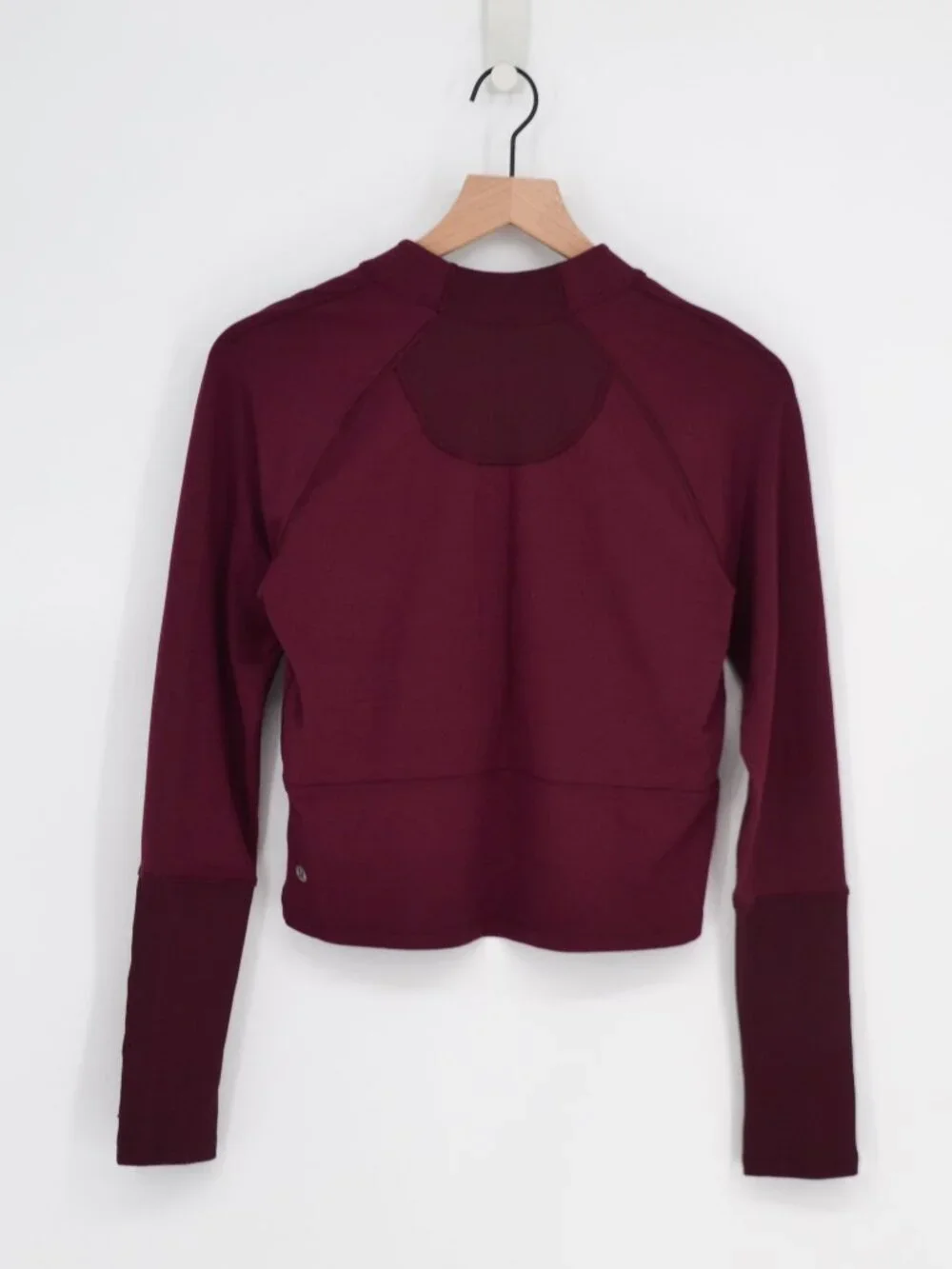 Lululemon Burgundy Half Zip Cropped Long Sleeve Top